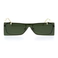 thumbnail image 2 of Unisex Funky Shield Flip Up Retro Rectangular Victorian Sunglasses Gold Green, 2 of 4