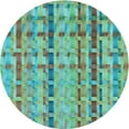 thumbnail image 1 of Ahgly Company Indoor Round Patterned Turquoise Green Area Rugs, 7' Round, 1 of 6