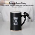 thumbnail image 4 of 22oz Ceramic Beer Mug with Bell Beer Sein Set with Bell Mugs with Handles for Men Father's Gift Set for Dad & Boyfriend Ring for Beer Novelty Mugs, 4 of 7
