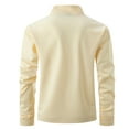 thumbnail image 3 of Wavsuf Big Mens Sweatshirts Turndown Zipper with Pockets Beige Blouse Tops Size L, 3 of 7