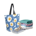 thumbnail image 2 of FORMRS Womens Canvas Tote Bag with Zipper Inner Pocket Shoulder Handbag, Cute Fried Eggs, 2 of 7