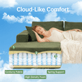 thumbnail image 6 of 108" Cloud Couch Sectional, Deep Seating Modular Sofa with L-Shaped Chaise, Boneless Upholstered Corduroy Sectional for Living Room or Apartment, No Assembly Required (Green, Left Facing Chaise), 6 of 20