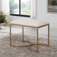thumbnail image 2 of Uttermost Banc d'Appoint en Métal Côtier 18,5 Pouces avec Coussin en Laiton/blanc, 2 of 5