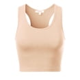 thumbnail image 3 of MixMatchy Women's Cotton Basic Sleeveless Racerback Sports Crop Tank Top, 3 of 4