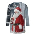 thumbnail image 7 of Xdegoge Christmas Shirt for Women 3/4 Sleeve Santa Funny Graphic T-Shirt Crewneck Vintage Casual Tops Pullover Family Holiday Casual Blouse Gifts 2025 Fall Winter Festival Clothes Fit Party, 7 of 7