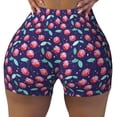 thumbnail image 2 of Goofa Cool Mirror Cherries Printed Workout Shorts Women Seamless Scrunch Butt Lifting High Waisted Gym Booty Shorts Elastic Workout Shorts-Medium, 2 of 8