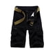 thumbnail image 1 of Mens Shorts Carga Estilo Recortado con Bolsillos de Botón de Cremallera, Pantalones Cortos Casuales de Poliéster Sólido para Hombre, 1 of 3