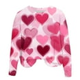 thumbnail image 4 of Jsaierl Chandails en Molleton pour Femmes Saint-Valentin Mignons Imprimé Cœur Chandails en Molleton Tendance Chandail Col Rond Décontracté Manches Longues pour Femmes, 4 of 4
