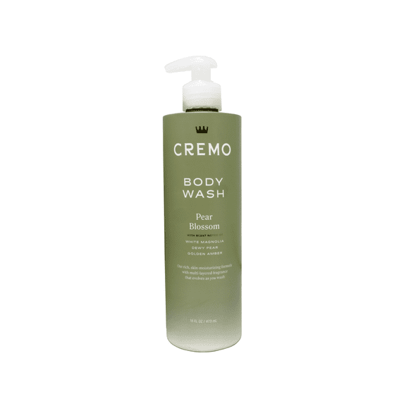 Cremo Pear Blossom Skin Moisturizing Body Wash for Women, with Scent Notes of White Magnolia, Dewy Pear, Golden Amber, 16 FL OZ