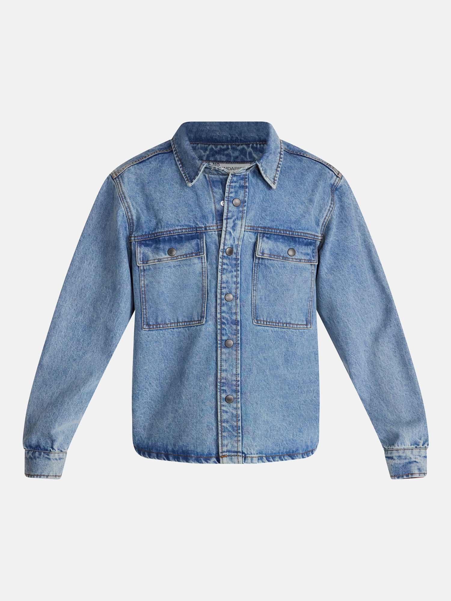 No Boundaries Denim Shacket with Long Sleeves, Men's XS-4XLT
