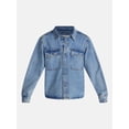 thumbnail image 6 of No Boundaries Denim Shacket with Long Sleeves, 100% Cotton 14 oz Denim, Men's XS-4XLT, 6 of 8