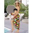 thumbnail image 2 of LA LEELA Women's Long Beachwear Pareos Swimwear Summer Wraps Cover ups Beach Bikinis Sarongs Skirt Swim Cover up Swim Coverups for Women One Size Black, Leaves, 2 of 5