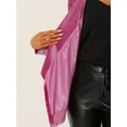 thumbnail image 5 of Allegra K Women's Shawl Collar Open Front Pockets Stretchy Velvet Cardigan XS Pink, 5 of 5