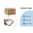 thumbnail image 2 of End Tables for Living Room, Wooden Nightstand with H-Shaped Glass Leg, Clear Tempered Glass Side Table with Double-Drawer Bedside Table for Sofa, Bedroom, Couch, Wood, 2 of 7