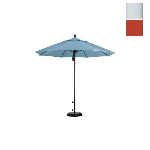 California Umbrella ALTO908170-F27 9 Pi Marché de Fibre de Verre Poulie de Parapluie Ouverte M Blanc-Oléfine-Soleil