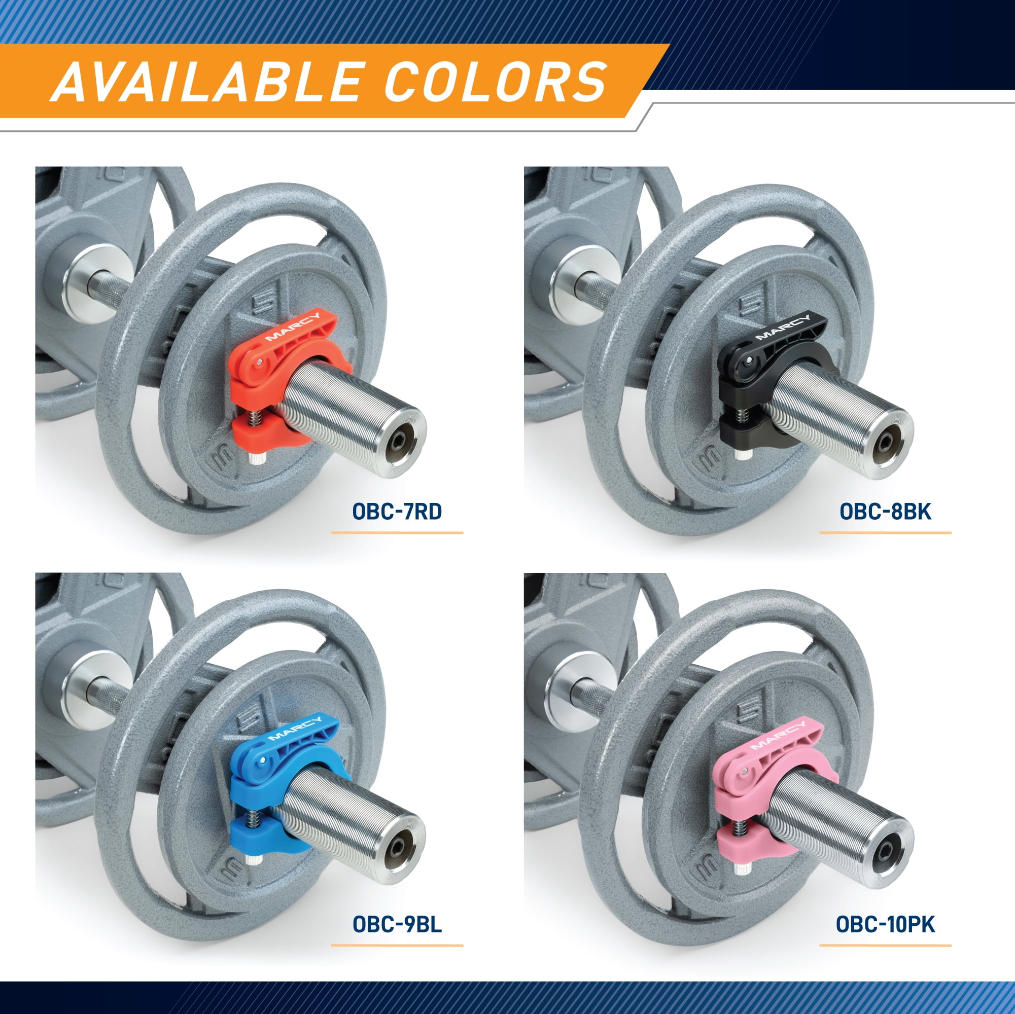Marcy Olympic Barbell Lock Collar Pair - OBC-10PK
