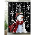 thumbnail image 3 of Black Christmas Waterproof Fabric Shower Curtain, Snowflake Snowman Xmas Birds Berry Shower Curtain for Bathroom Curtains Bathtubs Hotel Washable Shower Curtains with 12 Hooks Small 36x78in, 3 of 6
