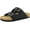 Black, variant on VENECORE Verano Women's Cork Footbed Sandals Summer Comfortable Cushioned Slide Flat Slip-on, Stone, US 10M