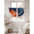 thumbnail image 5 of Sheer Curtains 54 Inches Long, Navy Blue Burnt Orange Light Filtering Window Curtains for Living Room/Bedroom, Boho Art Modern Geometric Rod Pocket Voile Sheer Curtain Drapes, 52"W x 54"L, 2 Panels, 5 of 8