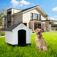 thumbnail image 2 of CL.HPAHKL Durable Plastic Dog House Outdoor Indoor, Waterproof Pet House for Small Medium Large Dogs, Insulated Puppy Shelter Doghouse with Elevated Floor and Air Vents(Grey, 41 inch), 2 of 8
