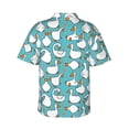 thumbnail image 4 of Xecao Cartoon Funny Goose print Hawaiian shirt - a stylish short-sleeve button-down for men, perfect for casual beach and tropical outings., 4 of 9