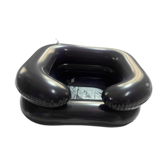 Bunblic Inflatable Shampoo Basin Hair Washing Tray, Comfortable Portable in Bed, Hair Wash Bowl Hair Wash Tub for Home Limit Mobility black