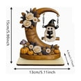 thumbnail image 4 of romoty Halloween Wooden Ghost Swing Decor, Reading Ghost on Tree Swing 5.91 Inch Floral Tabletop Statue Figurine for Fireplace Mantel, 4 of 8