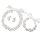 thumbnail image 1 of 1 juego de accesorios de joyería elegantes para boda, diadema de perlas para novia, pulsera y pendientes para dama de honor, fiesta para mujer, 1 of 6