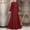 Wine, variant on Njoeus Women's Elegant Long Sleeve Belted Muslim Dress Turtleneck Maxi Dresses Flowy Midi Dress Fall Wnter Party Gown Zipper Back