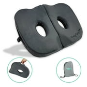 Cushy Tushy Foldable Sit Bone Seat Cushion - for Sit Bone Pain, Hip, Butt, Ischial Tuberosity, Hamstrings, and Sciatica Pain Relief - for Home, Office, and Driving - Gray