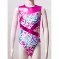 thumbnail image 5 of TTAO Leotard for Girls Gymnastics Metallic Sleeveless One Piece Ballet Dance Unitard Hot Pink 12, 5 of 7