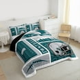 thumbnail image 3 of jejeloiu Rugby Football City Twin Comforter Sets,Gray Green Bedding Set For Men Women Reversible 2 Pieces, 3 of 8