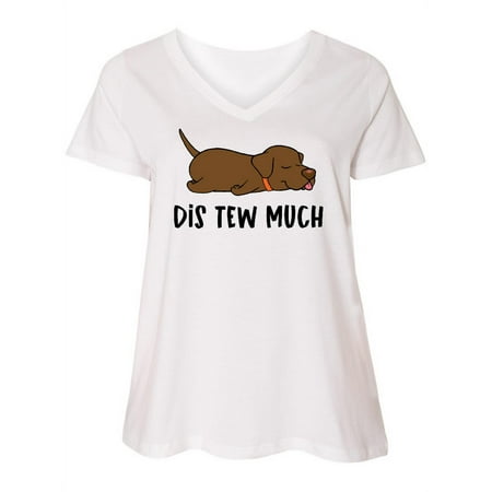 

Inktastic Napping Dis Tew Much Chesapeake Bay Retriever Women s Plus Size V-Neck