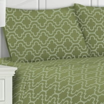 Cotton Flannel Trellis or Solid 2-Piece Pillowcase Set By Blue Nile Mills, King, Sage