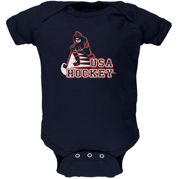 Fast Hockey Player Country USA Soft Baby One Piece