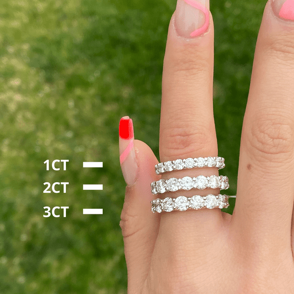 Karty - 3 Carat Round Diamond U-Prong Eternity Band