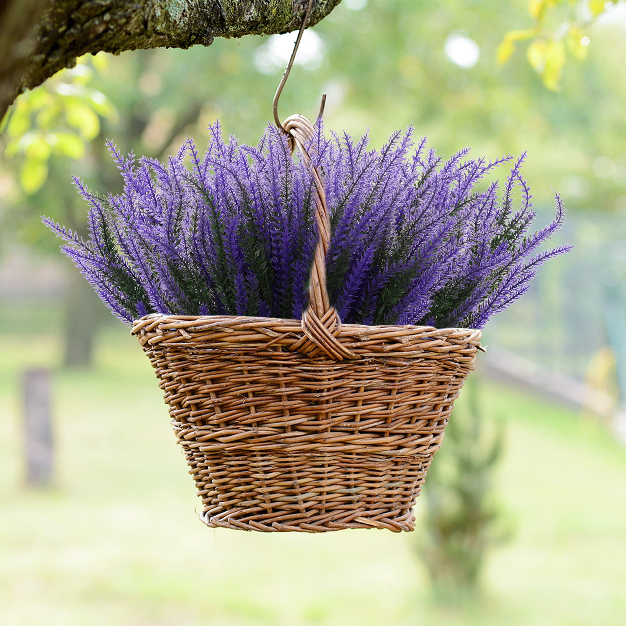 Unique Bargains 10 Bundles Lavender Fake Artificial Flowers Faux Plastic Plants Purple