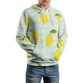 thumbnail image 5 of Yellow Lemons Striped Background Men's Women Vintage 3D Hooded Sweatshirt - All-Season Loose Fit Streetwear, 5 of 6