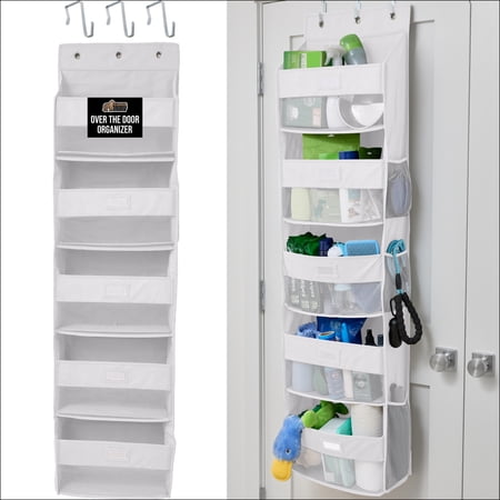 GORILLA GRIP Over Door Organizer Holds 50lbs 5 Shelf Hanger for Bedroom Bathroom 58x15 Inches White