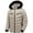 Khaki, variant on Herrnalise Man'sHooded Water-Resistant Puffer Jacket Winter Stitching Casual Thick Fit Side Seam Pockets Warm Zipper Cotton Jacket Yellow