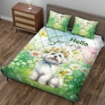 thumbnail image 3 of Maltese Hello Spring Time Flower Floral Nature Quilt Bedding Set Maltese Dog Lover Gifts Idea 1 Blanket Bed Cover 2 Pillowcases - 02031, 3 of 5
