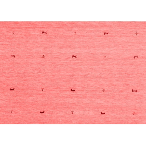 Ahgly Company Indoor Rectangle Abstract Red Contemporary Area Rugs, 7' x 9'