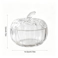 thumbnail image 3 of Glass Pumpkin Jar with Cover, Snack Sugar Cookie Bowl, Functional for Nut and Cookie Storage, Autumn Jar, Makes a Great Halloween Thanksgiving Piece, Easy to Clean 20.3oz, 3 of 9