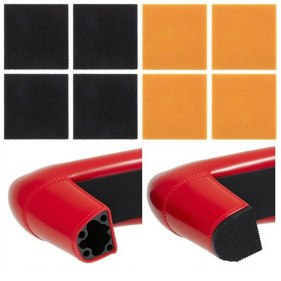 4 Pairs High Heels Patch, Square Sole Repair Tips Stickers, Anti Heel Caps Highing Heel Tread Pad Non Slip, Shoe Heel Pad for Women's Boots and High Heels(Blak & Yellow)