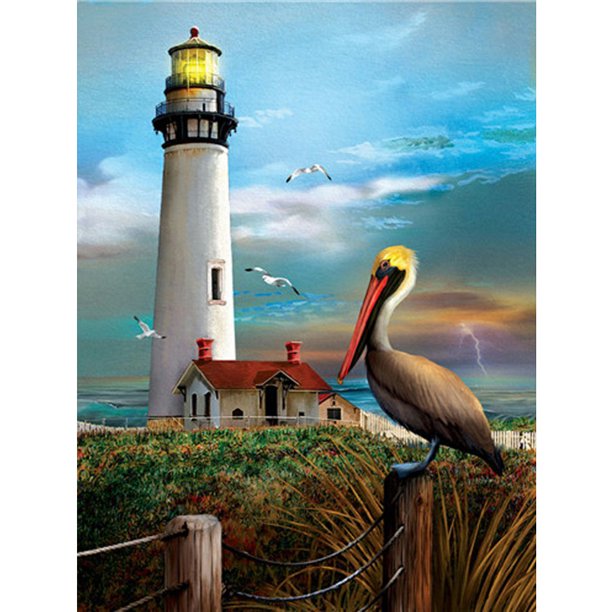 Wdftyju 5D diamante pintura DIY faro grúa completo redondo taladro mosaico imágenes artesanías Wdftyju 6gz8xy1nx9bt7yf6