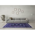 thumbnail image 3 of Ahgly Company Machine Washable Indoor Square Persian Blue Traditional Area Rugs, 4' Square, 3 of 4