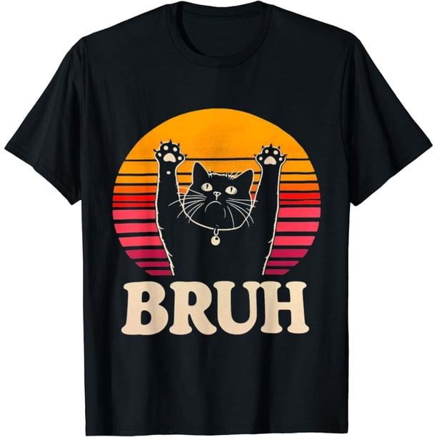 Cute Cat Says Bruh Adorable mascota gato divertido humor playera