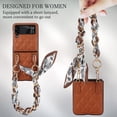 thumbnail image 2 of Dteck Slim Case for Samsung Galaxy Z Flip 4 with Wrist Strap Bracelet Silk Scarf for Women Girls, Anti-Fall Shockproof Protective Cover for Galaxy Z Flip4 5G,Brown, 2 of 6
