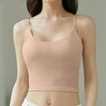 thumbnail image 2 of Bixock Women's Casual Corp Tops,Basical Sleeveless Tank Tops,Solid Color Crew Neck Camisole Built In Bra 1 Piece Tops, 2 of 5