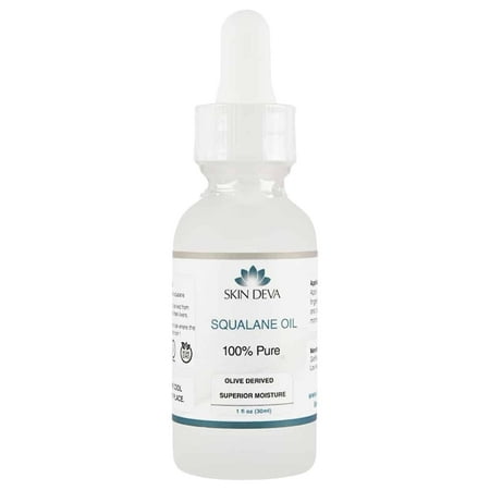 SKIN DEVA 100% Squalane Oil Pure Organic 1 oz Face Oil Plant Light Weight Non Greasy Moisturizing Beauty Oil Organic Squalane Oil For Face and For All Skin Types including Oily or Dry